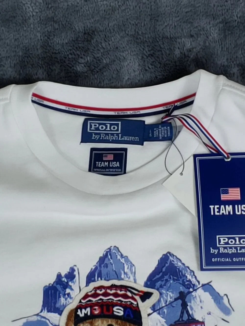 Polo Ralph Lauren Team USA 2026 Olympic Village Bear Sweatshirt L White NWT